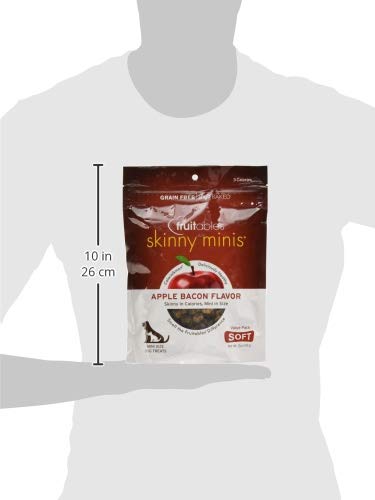 Fruitables Skinny Mini Dog Treats, Healthy Sweet Potato Treat for Dogs, Low Calorie & Delicious, Puppy Training, No Wheat, Corn or Soy, Made in the USA, Bacon and Apple Flavor, 12oz