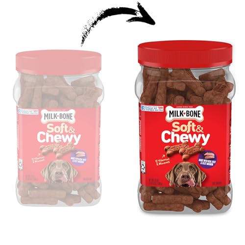 Milk-Bone Soft & Chewy Dog Treats, Beef & Filet Mignon Recipe, 25 Ounce