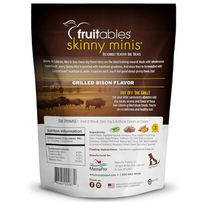 Fruitables Skinny Mini Dog Treats, Healthy Sweet Potato Treat for Dogs, Low Calorie & Delicious, Puppy Training, No Wheat, Corn or Soy, Made in the USA, Bacon and Apple Flavor, 12oz