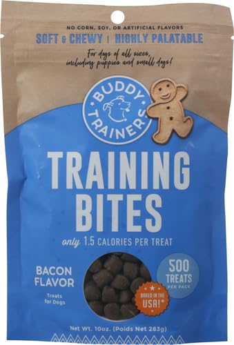 Buddy Biscuits Trainers 10 Oz. Pouch of Training Bites Soft & Chewy Dog Treats Made with Bacon Flavor