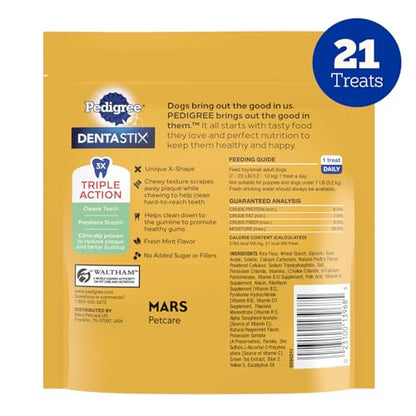 Pedigree Dentastix Dental Chews for Dogs, Small and Toy Breed Dog Treats, Fresh Flavor, 12.31 oz. Bag (51 Treats Total)