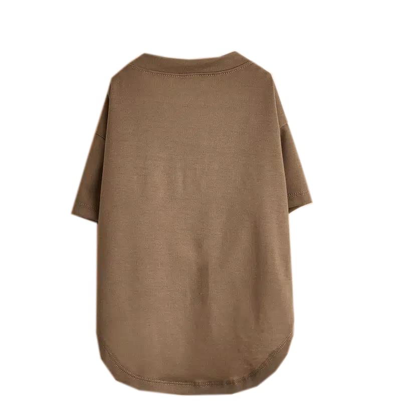 Cute Dog Clothes,Dog T Shirt for Medium Dogs, Small Dogs Girl Boy,Puppy.Breathable Soft Dog Costume Pet Dogs Cats,Pet Pullover Jumper,Cat Clothes (S-(4~8lb), Chest~14", Khaki)