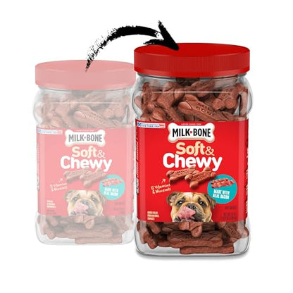 Milk-Bone Soft & Chewy Dog Treats, Beef & Filet Mignon Recipe, 25 Ounce