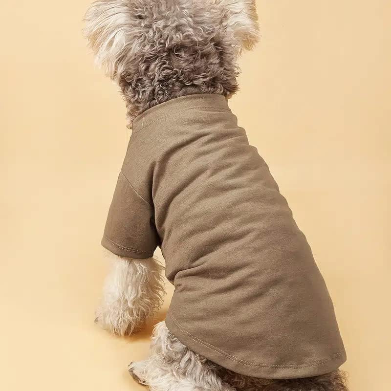 Cute Dog Clothes,Dog T Shirt for Medium Dogs, Small Dogs Girl Boy,Puppy.Breathable Soft Dog Costume Pet Dogs Cats,Pet Pullover Jumper,Cat Clothes (S-(4~8lb), Chest~14", Khaki)