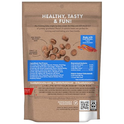 Buddy Biscuits Trainers 10 Oz. Pouch of Training Bites Soft & Chewy Dog Treats Made with Bacon Flavor