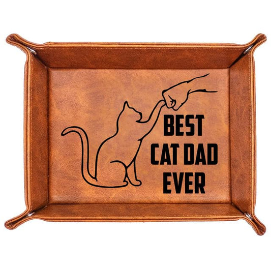 Dog Gifts For Men - PU Leather Storage Gift For Fathers Day, Unique Birthday Gift For Dad From Son Daughter, Funny Dog Dad Gifts Desk Organizer, Dog Lovers Valet Tray Desk Decor Accessories