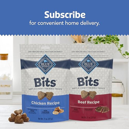 Blue Buffalo Bits Soft Dog Treats for Training, Made with Natural Ingredients & Enhanced with DHA, Beef Recipe, 19-oz Bag