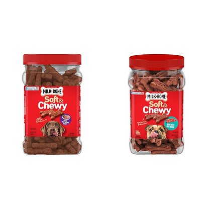 Milk-Bone Soft & Chewy Dog Treats, Beef & Filet Mignon Recipe, 25 Ounce