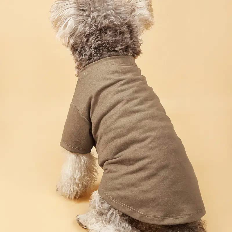 Cute Dog Clothes,Dog T Shirt for Medium Dogs, Small Dogs Girl Boy,Puppy.Breathable Soft Dog Costume Pet Dogs Cats,Pet Pullover Jumper,Cat Clothes (S-(4~8lb), Chest~14", Khaki)