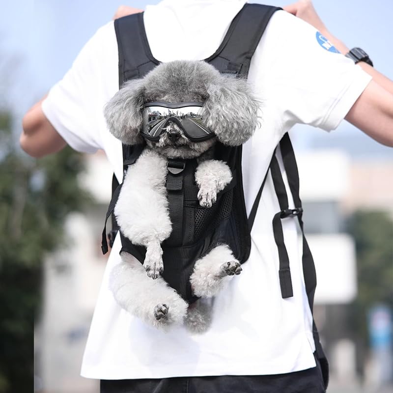 Dog Front Carrier Backpacks for Small Dogs, Legs Out Pet Carrier Sling Backpack with Adjustable Padded Ventilated Shoulder Straps, Easy-Fit for Traveling Hiking Camping,Medium