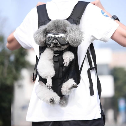 Dog Front Carrier Backpacks for Small Dogs, Legs Out Pet Carrier Sling Backpack with Adjustable Padded Ventilated Shoulder Straps, Easy-Fit for Traveling Hiking Camping,Medium