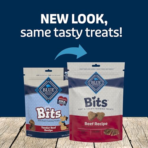 Blue Buffalo Bits Soft Dog Treats for Training, Made with Natural Ingredients & Enhanced with DHA, Beef Recipe, 19-oz Bag