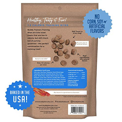 Buddy Biscuits Trainers 10 Oz. Pouch of Training Bites Soft & Chewy Dog Treats Made with Bacon Flavor