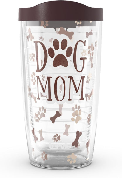 Tervis Dog Mom Made in USA Double Walled Insulated Tumbler Travel Cup Keeps Drinks Cold & Hot, 16oz, Classic