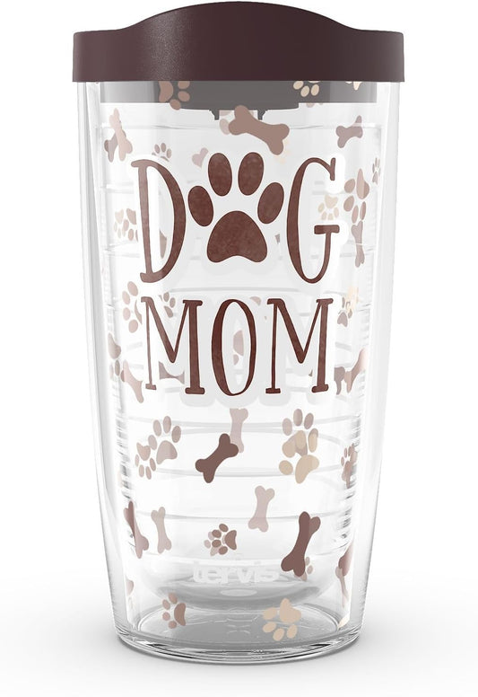 Tervis Dog Mom Made in USA Double Walled Insulated Tumbler Travel Cup Keeps Drinks Cold & Hot, 16oz, Classic