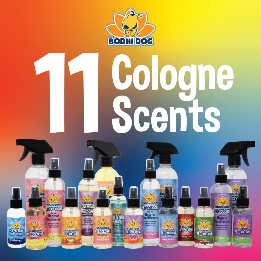 Bodhi Dog Premium Dog Cologne - Deodorizing Dog Perfume & Conditioner for Dogs & Cats - Natural Long Lasting Spray - Keeps Pets Fresh All Day - Gentle & Safe Formula, Made in USA (Baby Powder 4 Fl Oz)
