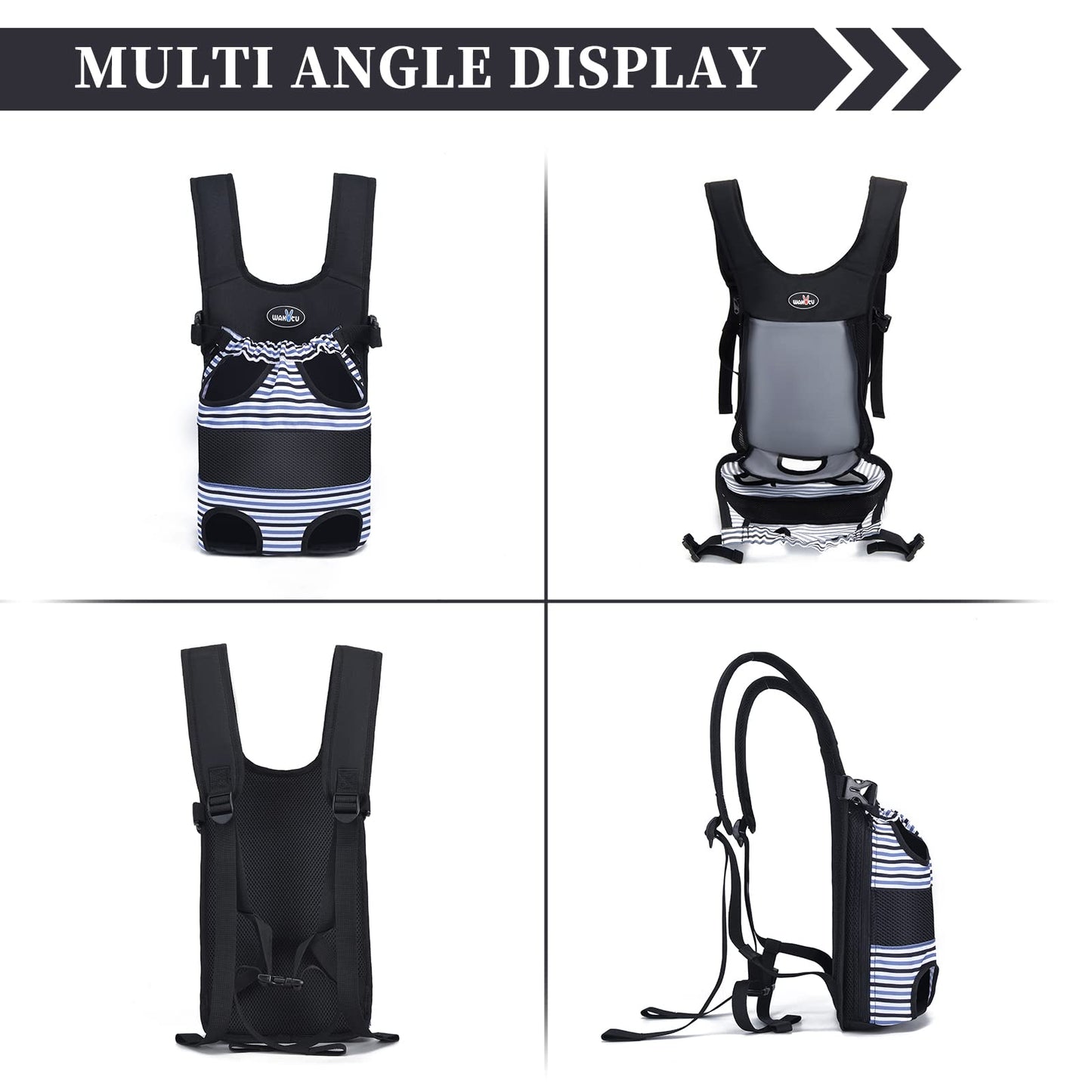 Dog Front Carrier Backpacks for Small Dogs, Legs Out Pet Carrier Sling Backpack with Adjustable Padded Ventilated Shoulder Straps, Easy-Fit for Traveling Hiking Camping,Medium