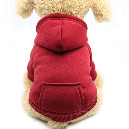 Jecikelon Winter Dog Hoodie Sweatshirts with Pockets Warm Dog Clothes for Small Dogs Chihuahua Coat Clothing Puppy Cat Custume (Coffee, Small)