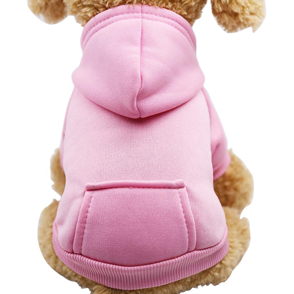 Jecikelon Winter Dog Hoodie Sweatshirts with Pockets Warm Dog Clothes for Small Dogs Chihuahua Coat Clothing Puppy Cat Custume (Coffee, Small)