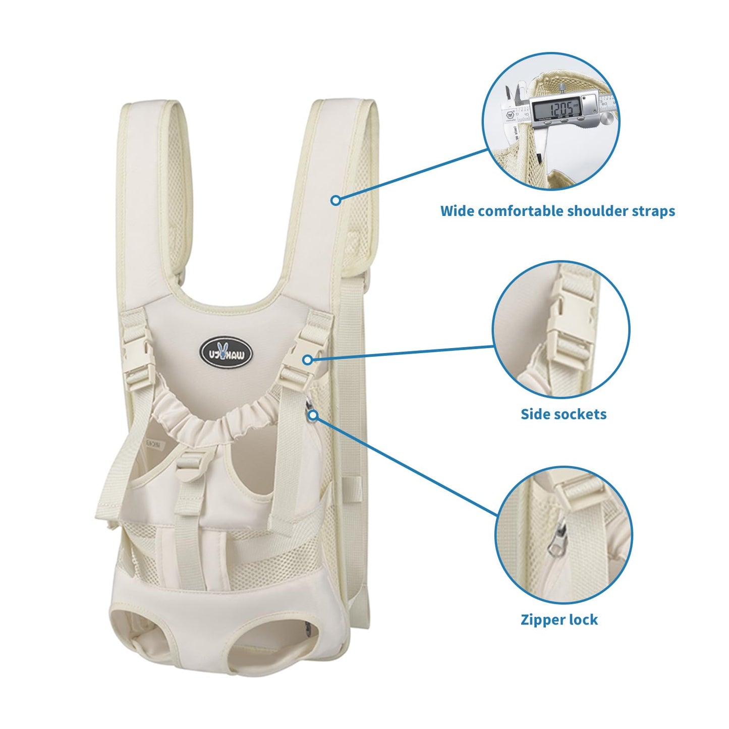 Dog Front Carrier Backpacks for Small Dogs, Legs Out Pet Carrier Sling Backpack with Adjustable Padded Ventilated Shoulder Straps, Easy-Fit for Traveling Hiking Camping,Medium