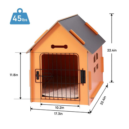 Dog House Indoor for Small Dogs or Cats, Cozy Wooden Design, Small Indoor Bed House, with Air Vents and Elevated Floor Warm Dog Cave