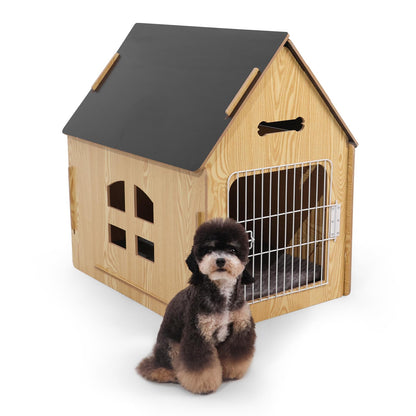 Dog House Indoor for Small Dogs or Cats, Cozy Wooden Design, Small Indoor Bed House, with Air Vents and Elevated Floor Warm Dog Cave