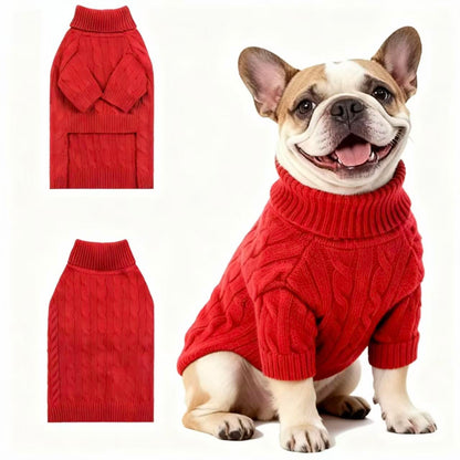 Small/Medium Dog Sweater, Warm Dog Winter Coat w/Sleeves, Comfortable High Neck & Leash Hole, Premium Dog Clothes for Schnauzer-Best for Holidays, Daily Walks M Apricot