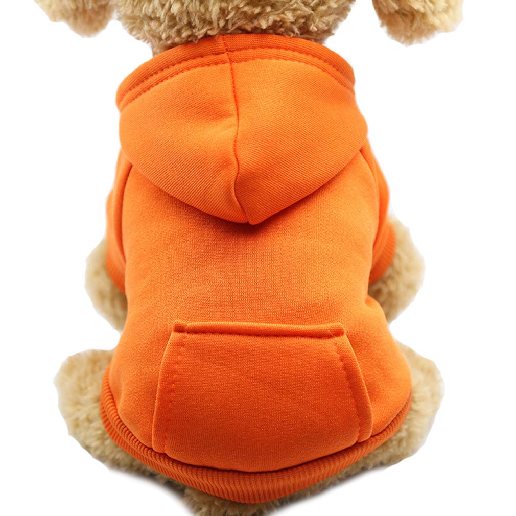 Jecikelon Winter Dog Hoodie Sweatshirts with Pockets Warm Dog Clothes for Small Dogs Chihuahua Coat Clothing Puppy Cat Custume (Coffee, Small)