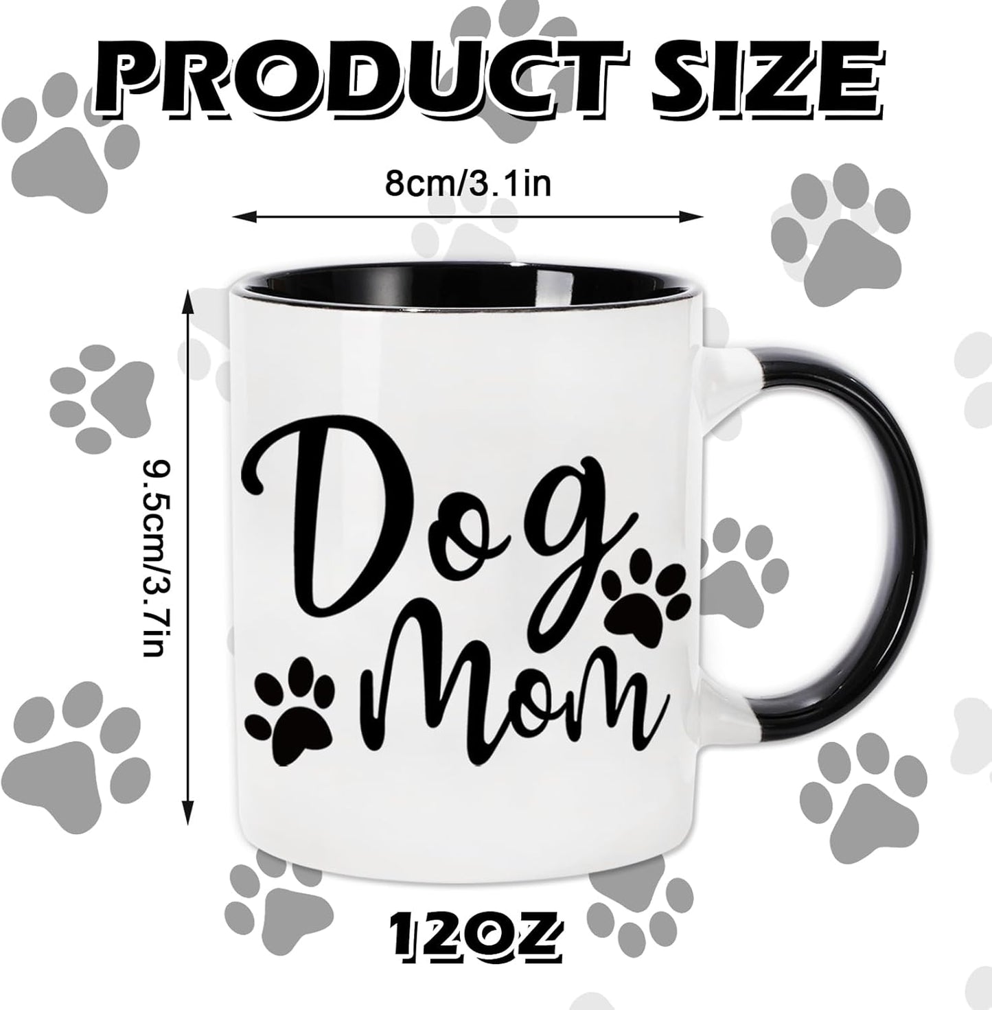 Whaline 2Pcs Dog Mom Dog Dad Mugs Couple Mugs, 12oz Couple Cups with Gift Box, Funny Gift Set for Dogs Lovers, Puppy Dogs Owner Pet Parent Gifts, Table Centerpieces Decor