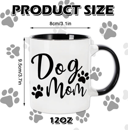Whaline 2Pcs Dog Mom Dog Dad Mugs Couple Mugs, 12oz Couple Cups with Gift Box, Funny Gift Set for Dogs Lovers, Puppy Dogs Owner Pet Parent Gifts, Table Centerpieces Decor