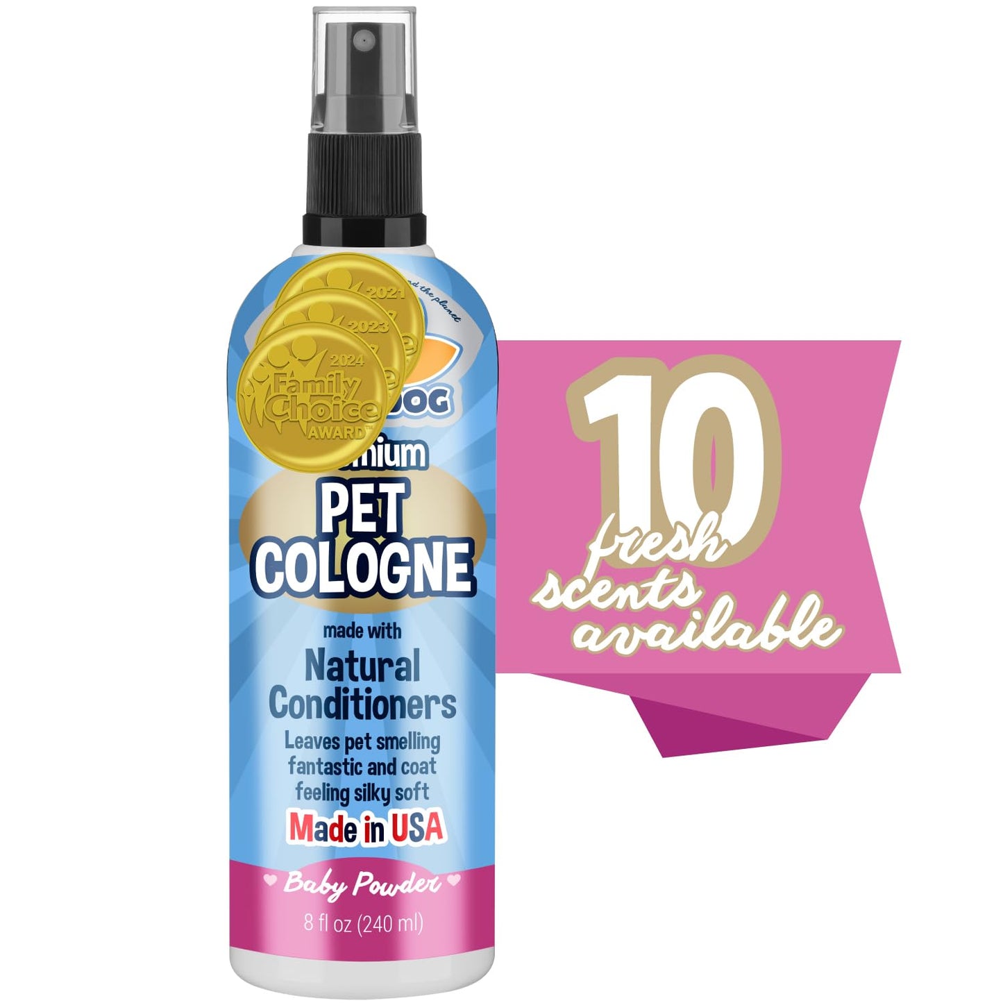 Bodhi Dog Premium Dog Cologne - Deodorizing Dog Perfume & Conditioner for Dogs & Cats - Natural Long Lasting Spray - Keeps Pets Fresh All Day - Gentle & Safe Formula, Made in USA (Baby Powder 4 Fl Oz)
