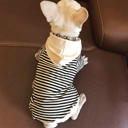 Matching Dog and Owner Clothes Separately Sold,Striped Mom Dad Dog Hoodie for Small Dogs Cats,Puppy Sweatshirt Fall Winter(Black,Owner M)