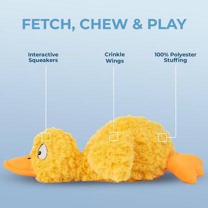 Best Pet Supplies Interactive Squeaky Dog Chew Toy, Ideal Dog Toys for Chewers, Small, Medium & Large Dogs, and Fetch Lovers - Bunny (Beige), Large