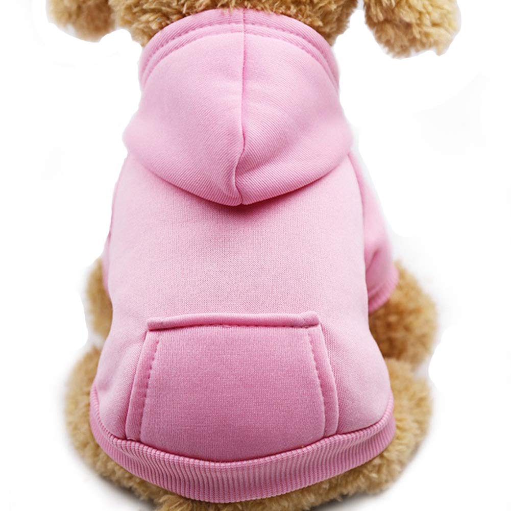 Jecikelon Winter Dog Hoodie Sweatshirts with Pockets Warm Dog Clothes for Small Dogs Chihuahua Coat Clothing Puppy Cat Custume (Coffee, Small)