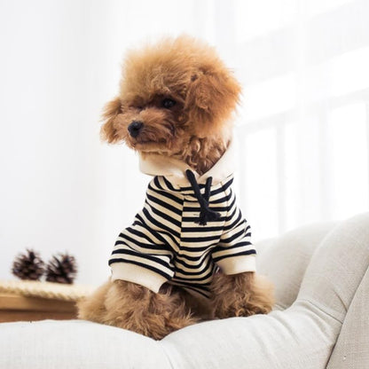 Matching Dog and Owner Clothes Separately Sold,Striped Mom Dad Dog Hoodie for Small Dogs Cats,Puppy Sweatshirt Fall Winter(Black,Owner M)