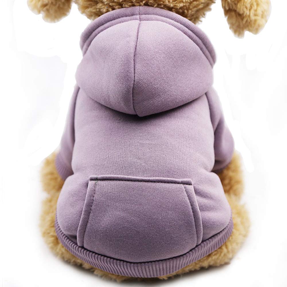 Jecikelon Winter Dog Hoodie Sweatshirts with Pockets Warm Dog Clothes for Small Dogs Chihuahua Coat Clothing Puppy Cat Custume (Coffee, Small)