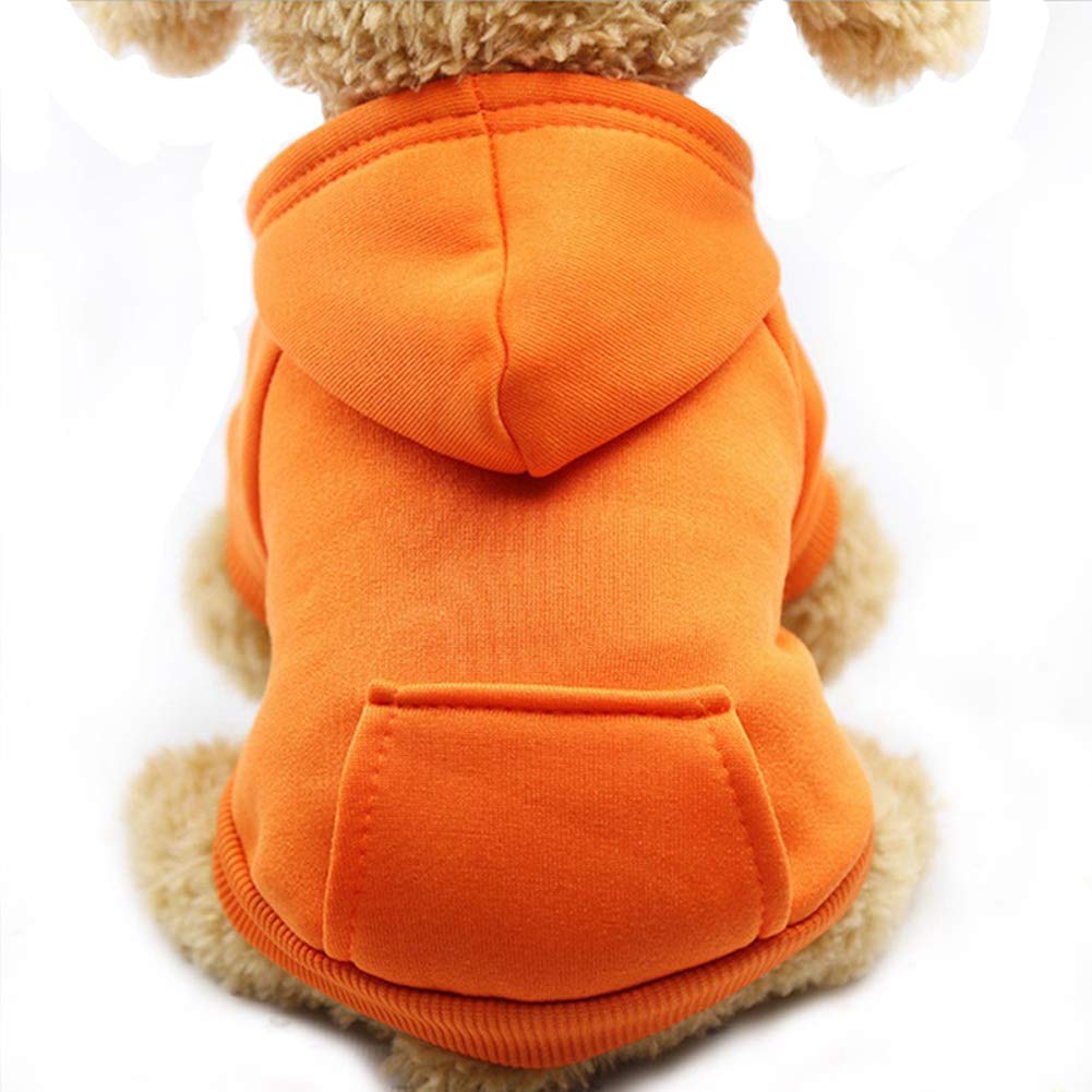 Jecikelon Winter Dog Hoodie Sweatshirts with Pockets Warm Dog Clothes for Small Dogs Chihuahua Coat Clothing Puppy Cat Custume (Coffee, Small)