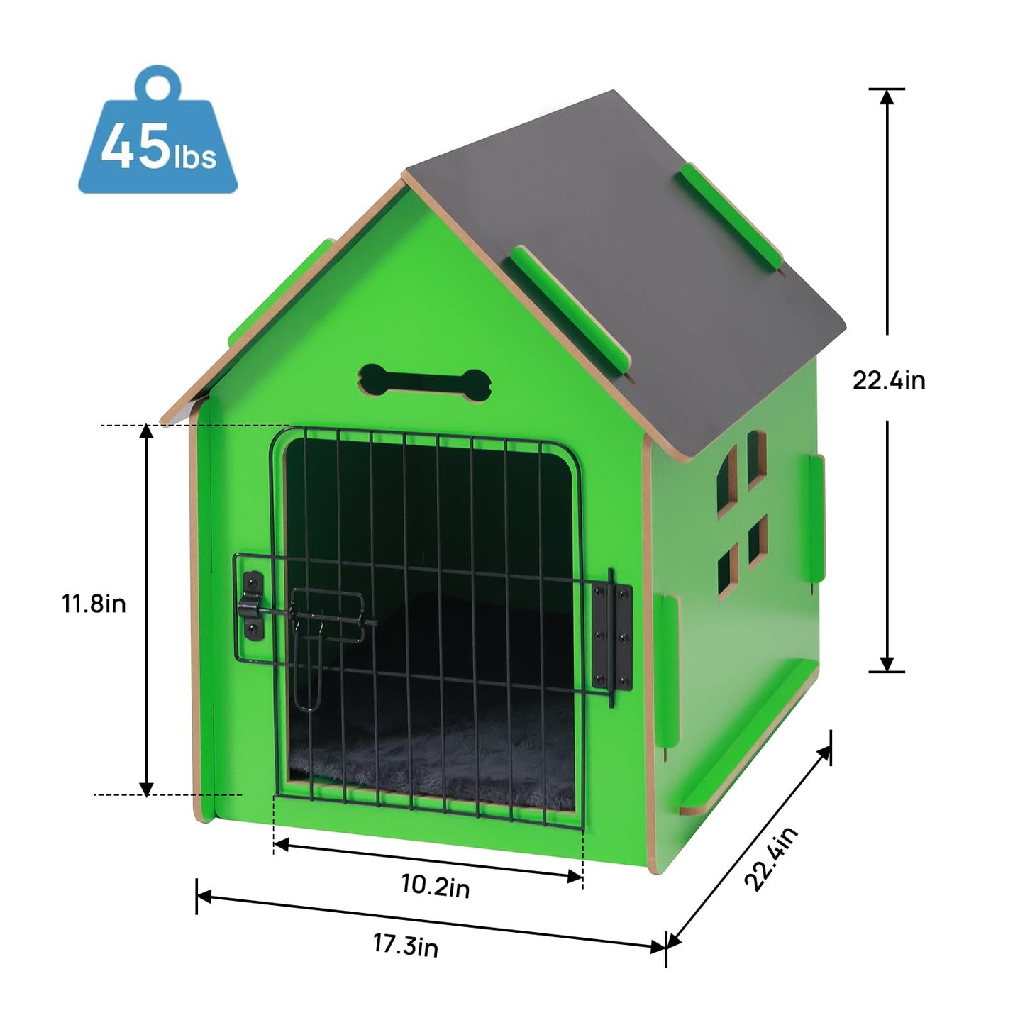 Dog House Indoor for Small Dogs or Cats, Cozy Wooden Design, Small Indoor Bed House, with Air Vents and Elevated Floor Warm Dog Cave