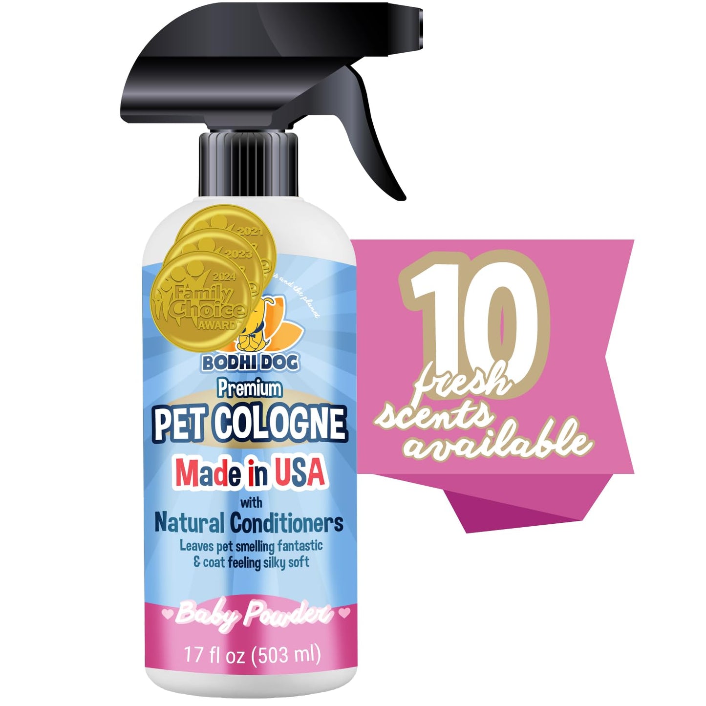 Bodhi Dog Premium Dog Cologne - Deodorizing Dog Perfume & Conditioner for Dogs & Cats - Natural Long Lasting Spray - Keeps Pets Fresh All Day - Gentle & Safe Formula, Made in USA (Baby Powder 4 Fl Oz)