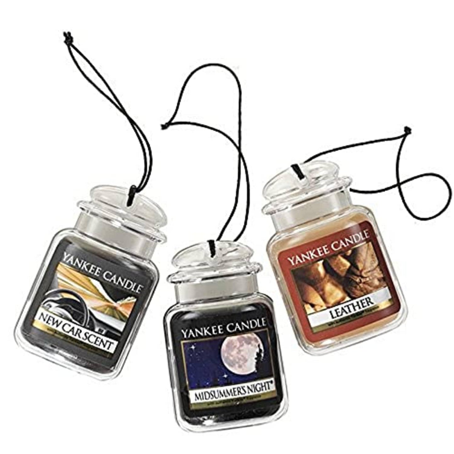 Yankee Candle Hanging Car Jar Ultimate 3-Pack Air Fresheners Neutralizes Odors Up to 30 Days Includes: Beach Walk Pink Sands and Sun and Sand (Pack of 3)