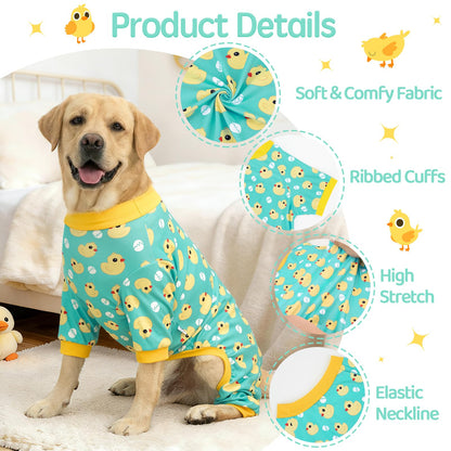 XPUDAC 4 Pack Dog Pajamas Soft Strechy Summer Dog Pjs Puppy Clothes for Small Medium Dogs Boy Girl Cat Pet Outfits, M