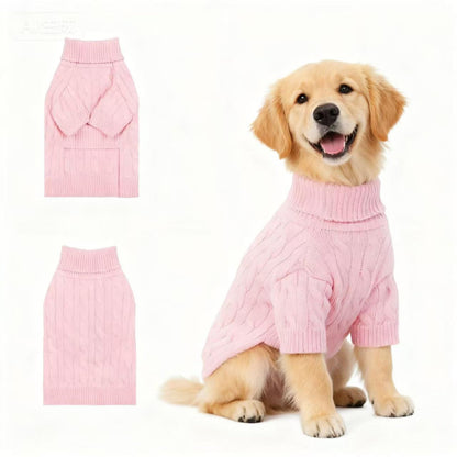 Small/Medium Dog Sweater, Warm Dog Winter Coat w/Sleeves, Comfortable High Neck & Leash Hole, Premium Dog Clothes for Schnauzer-Best for Holidays, Daily Walks M Apricot