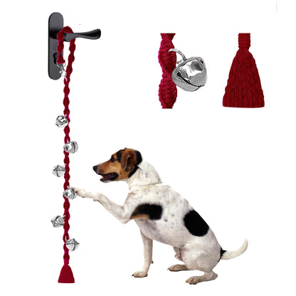 Dog Bells to Go Outside & Puppy Potty Training, Adjustable Dog Door Bell Ring to Go Potty, Handmade with Premium Yarn. Twisted Style, Beige