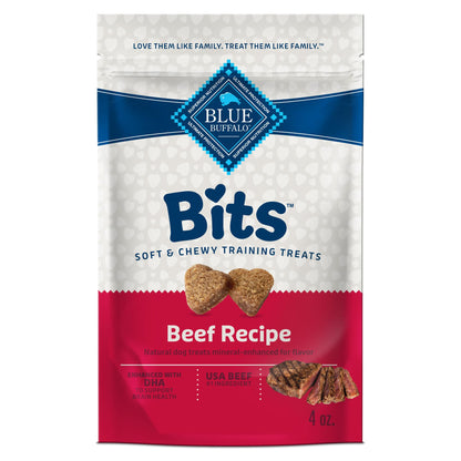 Blue Buffalo Bits Soft Dog Treats for Training, Made with Natural Ingredients & Enhanced with DHA, Beef Recipe, 19-oz Bag