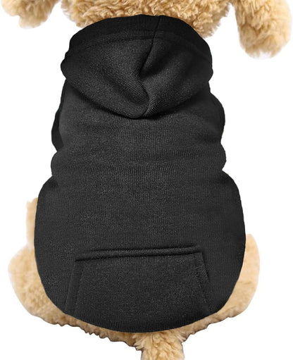 Jecikelon Winter Dog Hoodie Sweatshirts with Pockets Warm Dog Clothes for Small Dogs Chihuahua Coat Clothing Puppy Cat Custume (Coffee, Small)