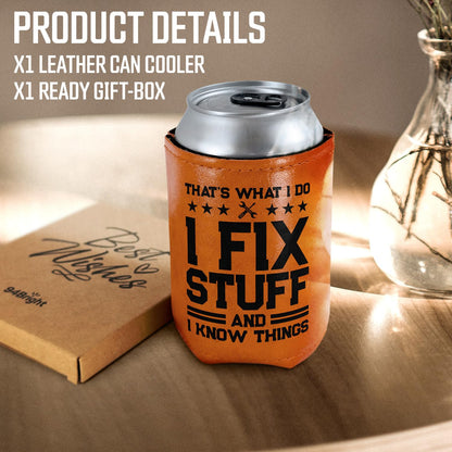 Best Dog Dad Ever Leather Can Cooler Holder Sleeve 12oz – Dog Lover Gifts for Men, Dad, Husband, Boyfriend, Grandpa – Dog Dad Gifts, Funny Pet Owner Gift, Birthday, Christmas Present
