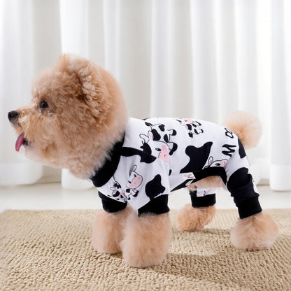 XPUDAC 4 Pack Dog Pajamas Soft Strechy Summer Dog Pjs Puppy Clothes for Small Medium Dogs Boy Girl Cat Pet Outfits, M