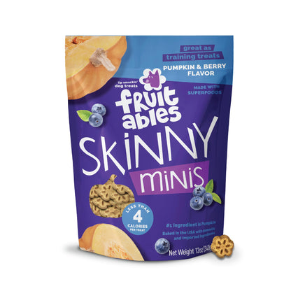 Fruitables Skinny Mini Dog Treats, Healthy Sweet Potato Treat for Dogs, Low Calorie & Delicious, Puppy Training, No Wheat, Corn or Soy, Made in the USA, Bacon and Apple Flavor, 12oz
