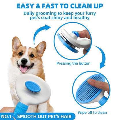 Bath Grooming Kit for Pets - Hair Brush Set with Towel, Washing Gloves, and Shampoo Scrubber Brush for Dogs and Cats (Pink)