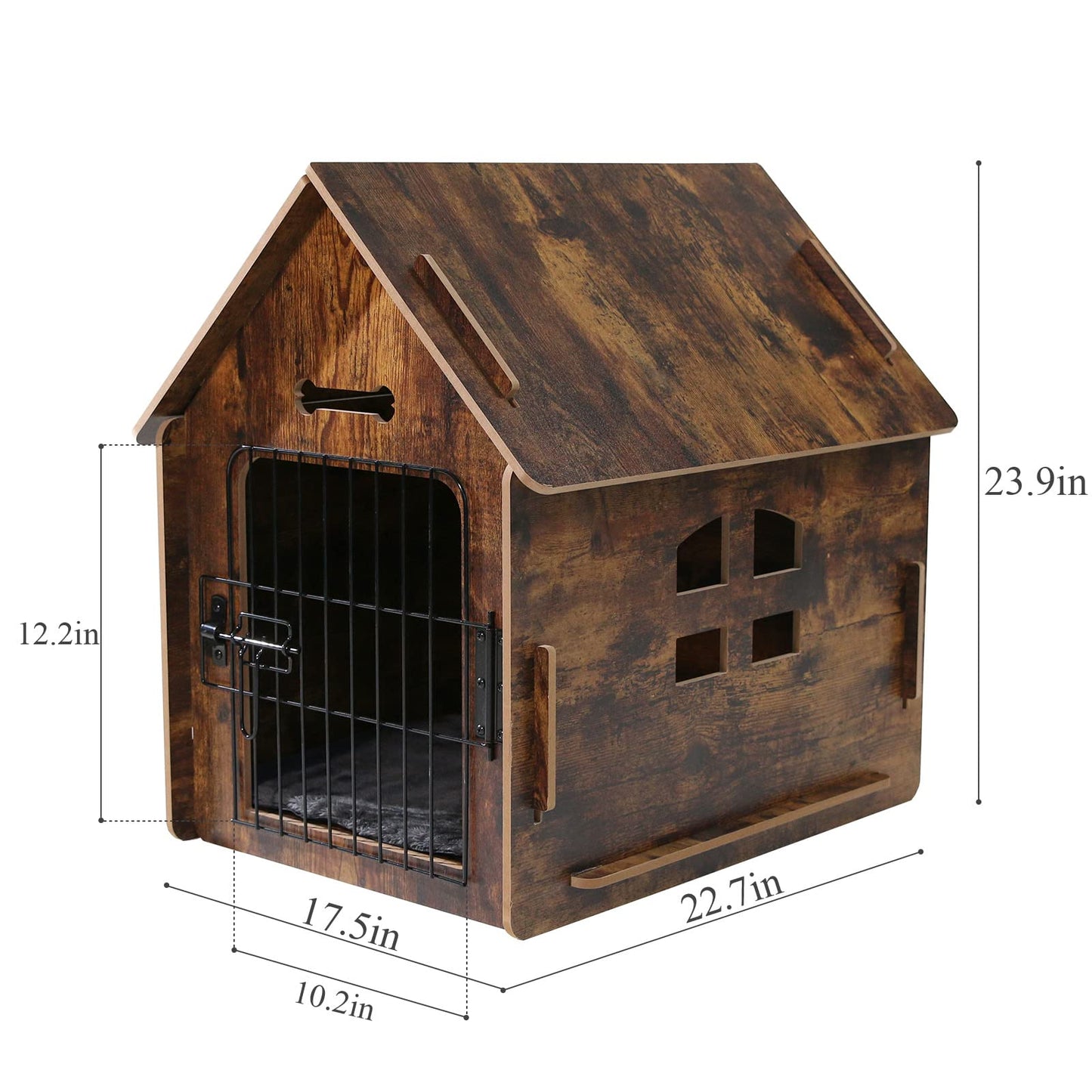 Dog House Indoor for Small Dogs or Cats, Cozy Wooden Design, Small Indoor Bed House, with Air Vents and Elevated Floor Warm Dog Cave